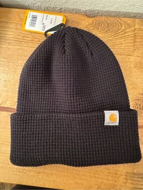 Carhartt Black Waffle Knit Cuffed Beanie